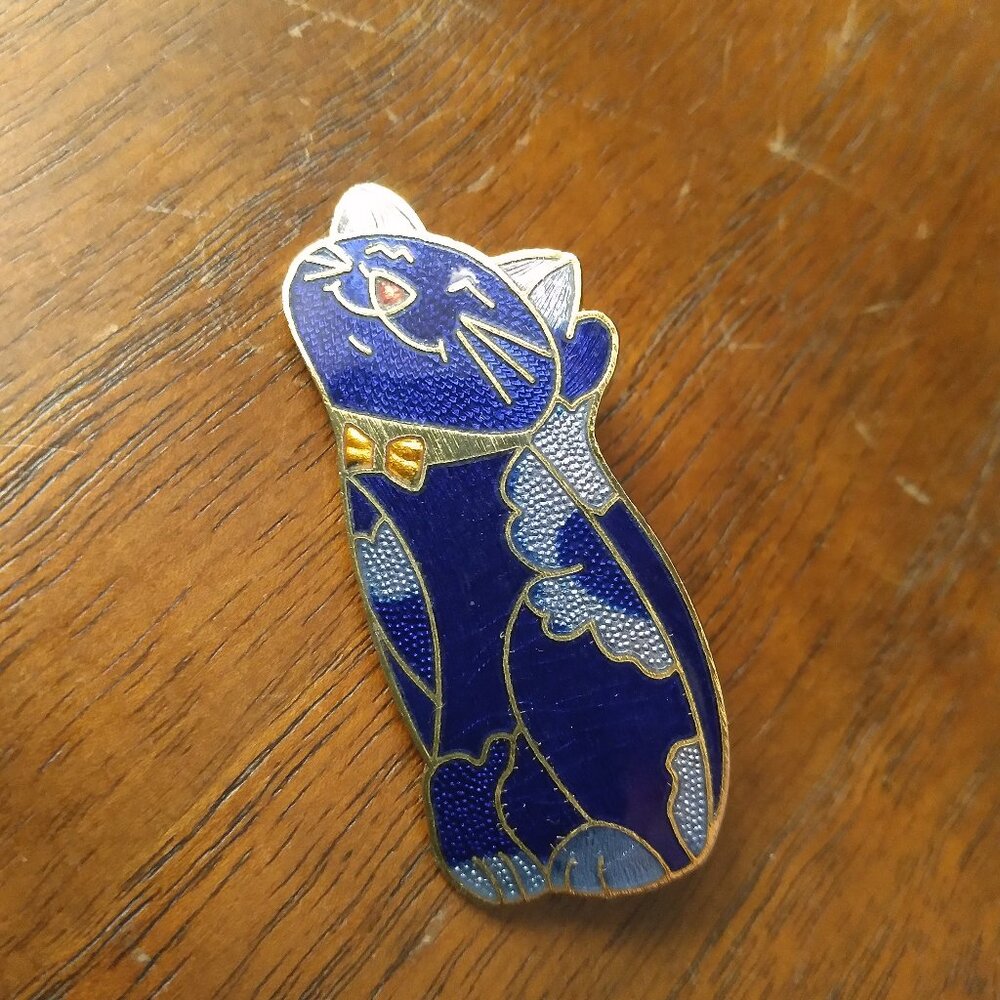 Kitty Brooch - Enamel Vintage
